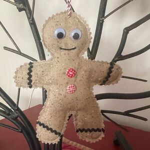 Hand Crafted Tan Gingerbread Ornament S/6